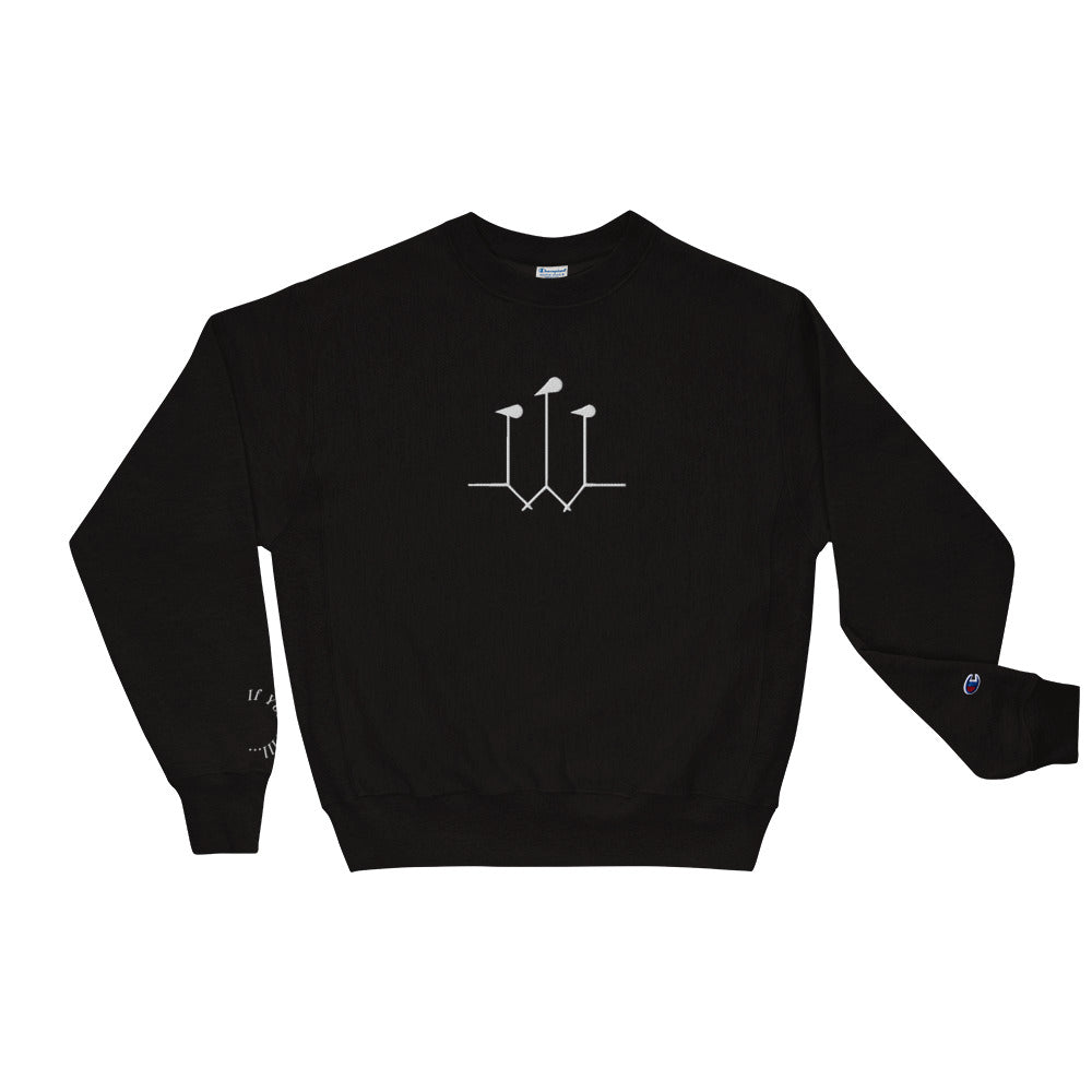 W-Mic Logo Embroidered Champion Crewneck