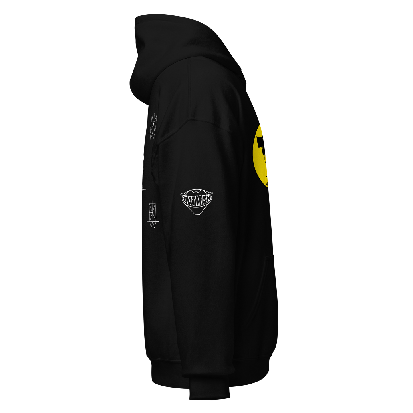 Iconic Gatman Logo Hoodie (Dark) Gildan Print