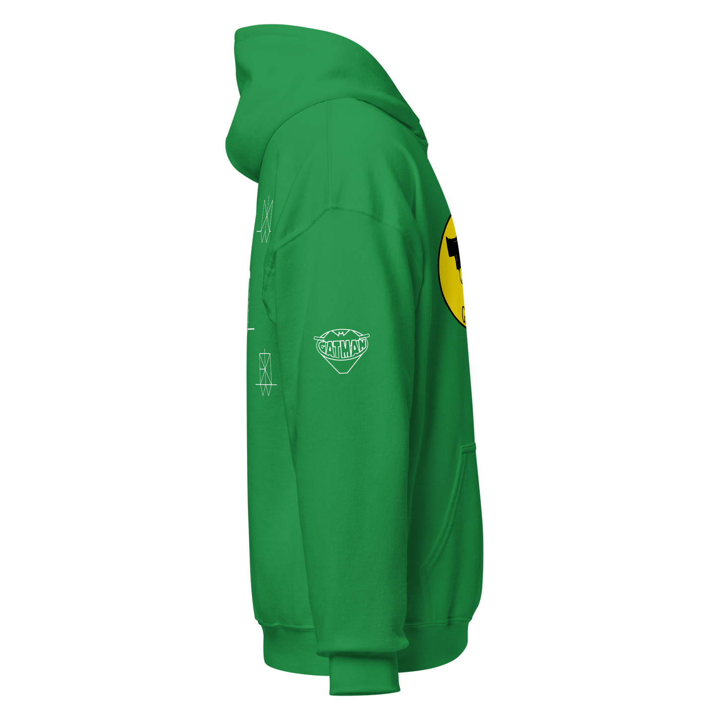 Iconic Gatman Logo Hoodie (Dark) Gildan Print