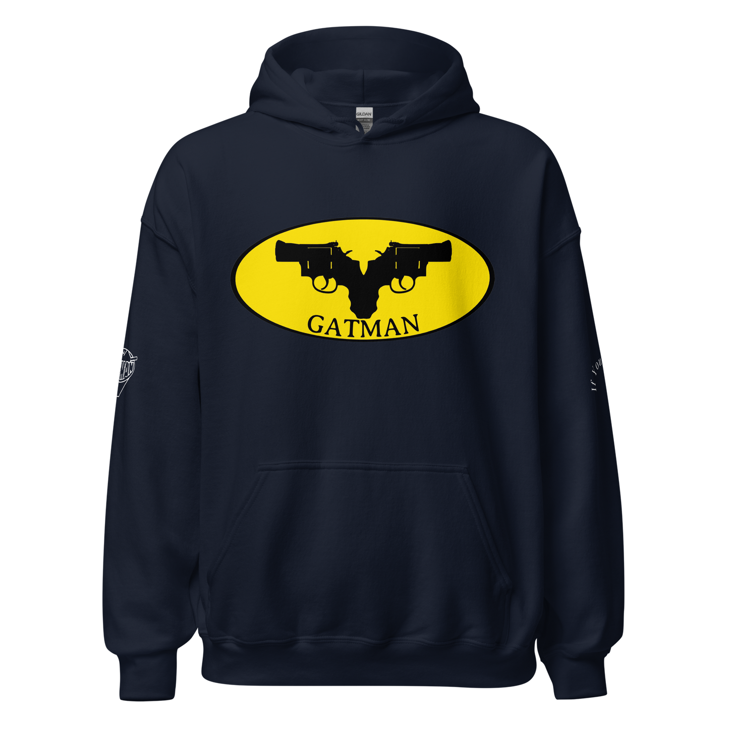 Iconic Gatman Logo Hoodie (Dark) Gildan Print