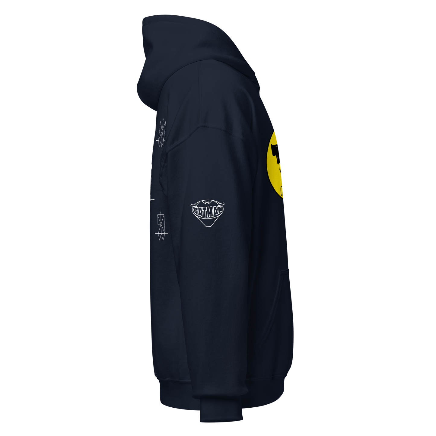 Iconic Gatman Logo Hoodie (Dark) Gildan Print