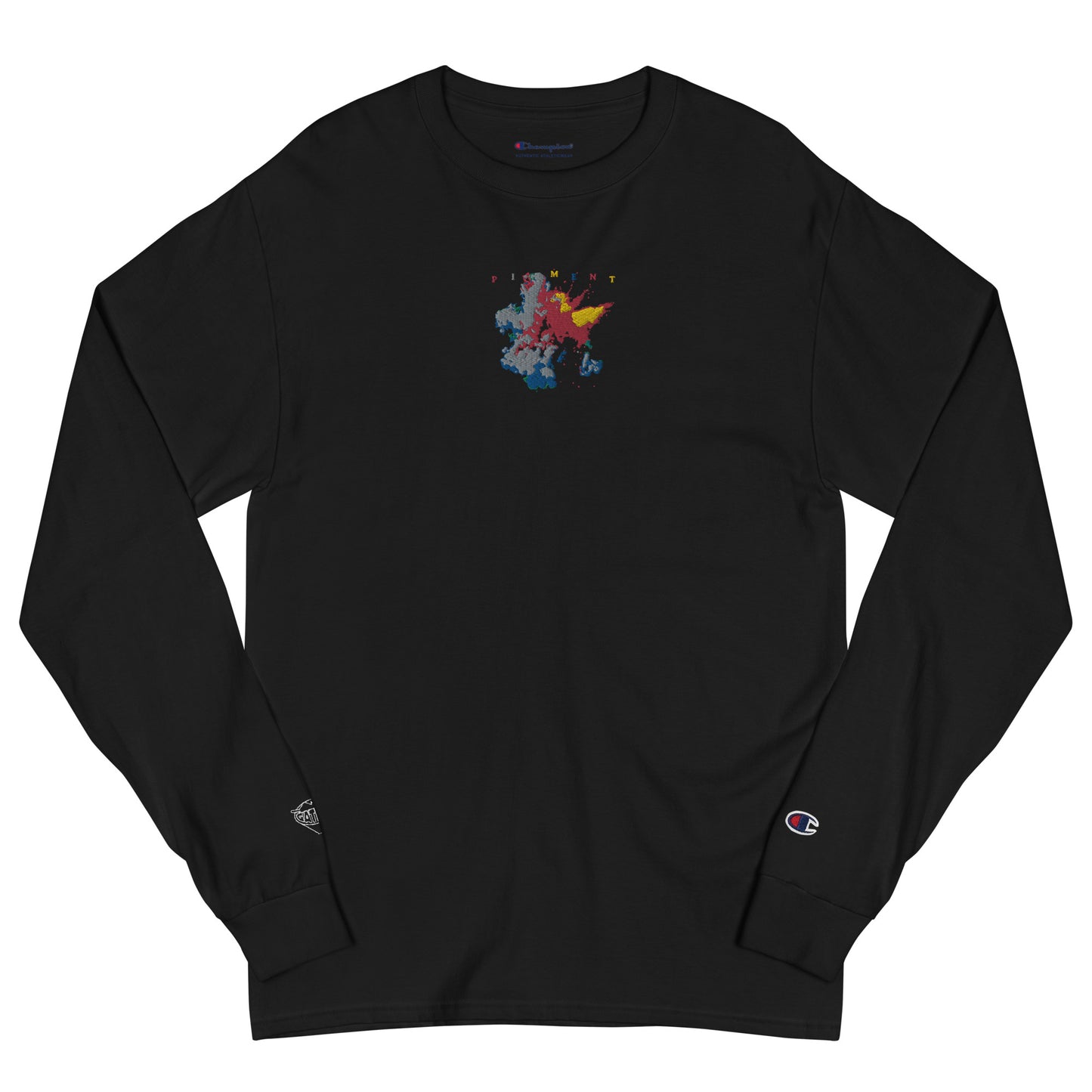 PIGMENT CHAMPION EMBROIDERED LONG SLEEVE SHIRT (White Accents)