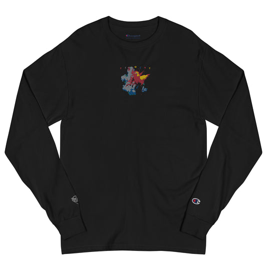 PIGMENT CHAMPION EMBROIDERED LONG SLEEVE SHIRT (White Accents)