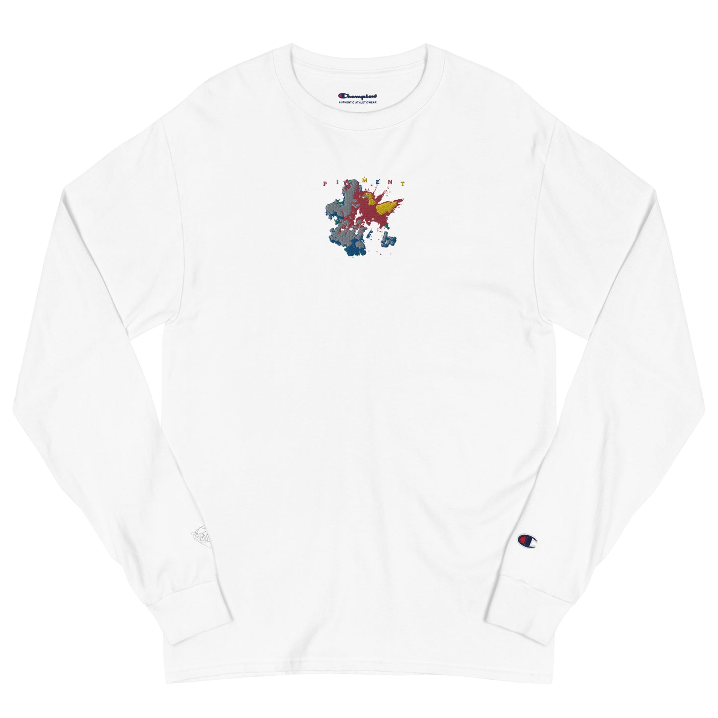 PIGMENT CHAMPION EMBROIDERED LONG SLEEVE SHIRT (White Accents)