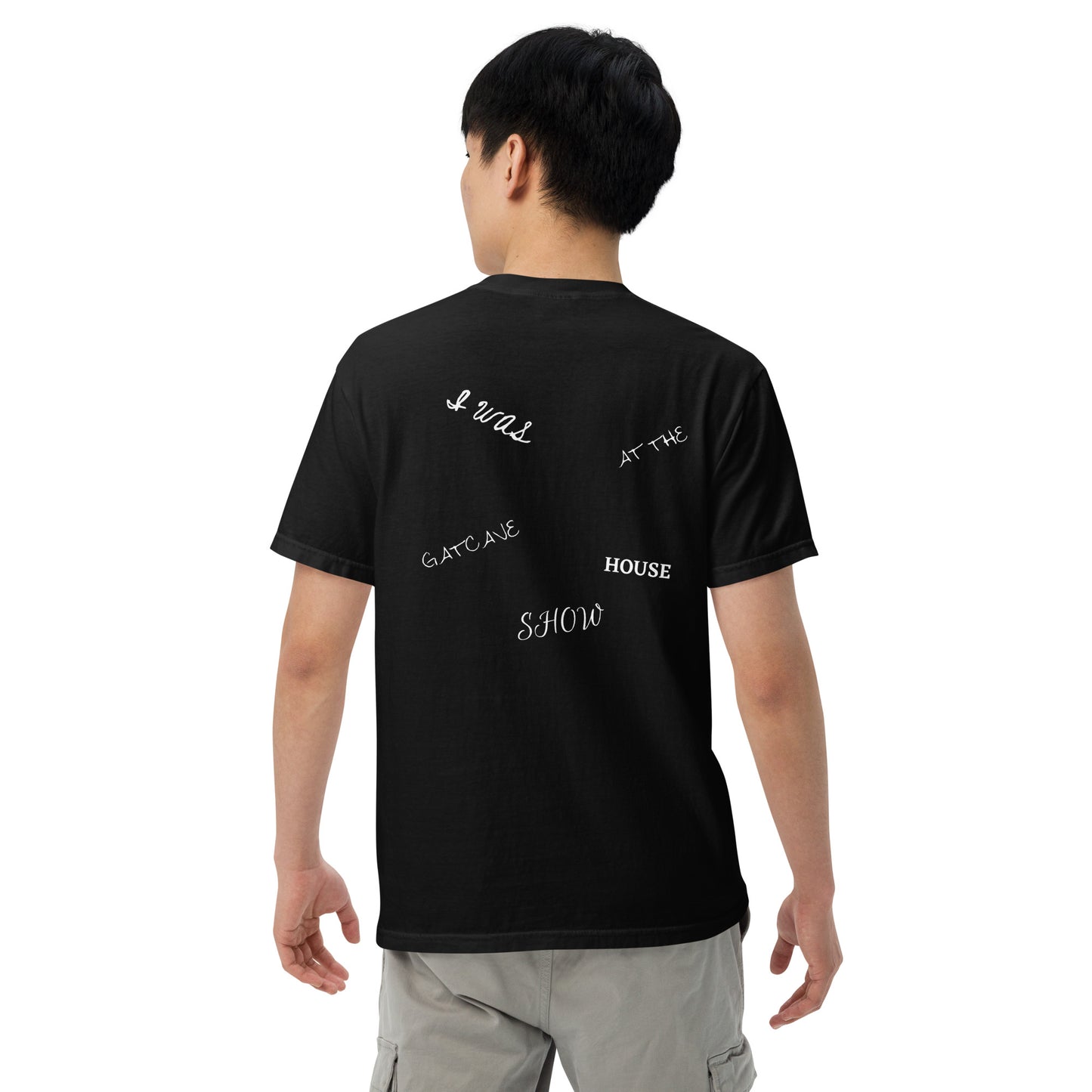 GatSignal Men’s garment-dyed heavyweight t-shirt (White Text)