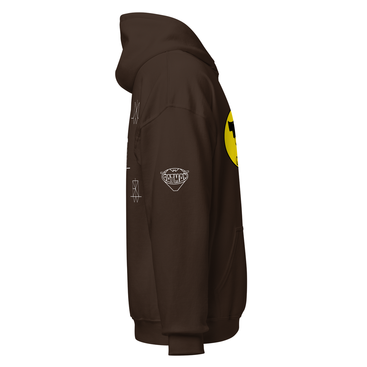 Iconic Gatman Logo Hoodie (Dark) Gildan Print