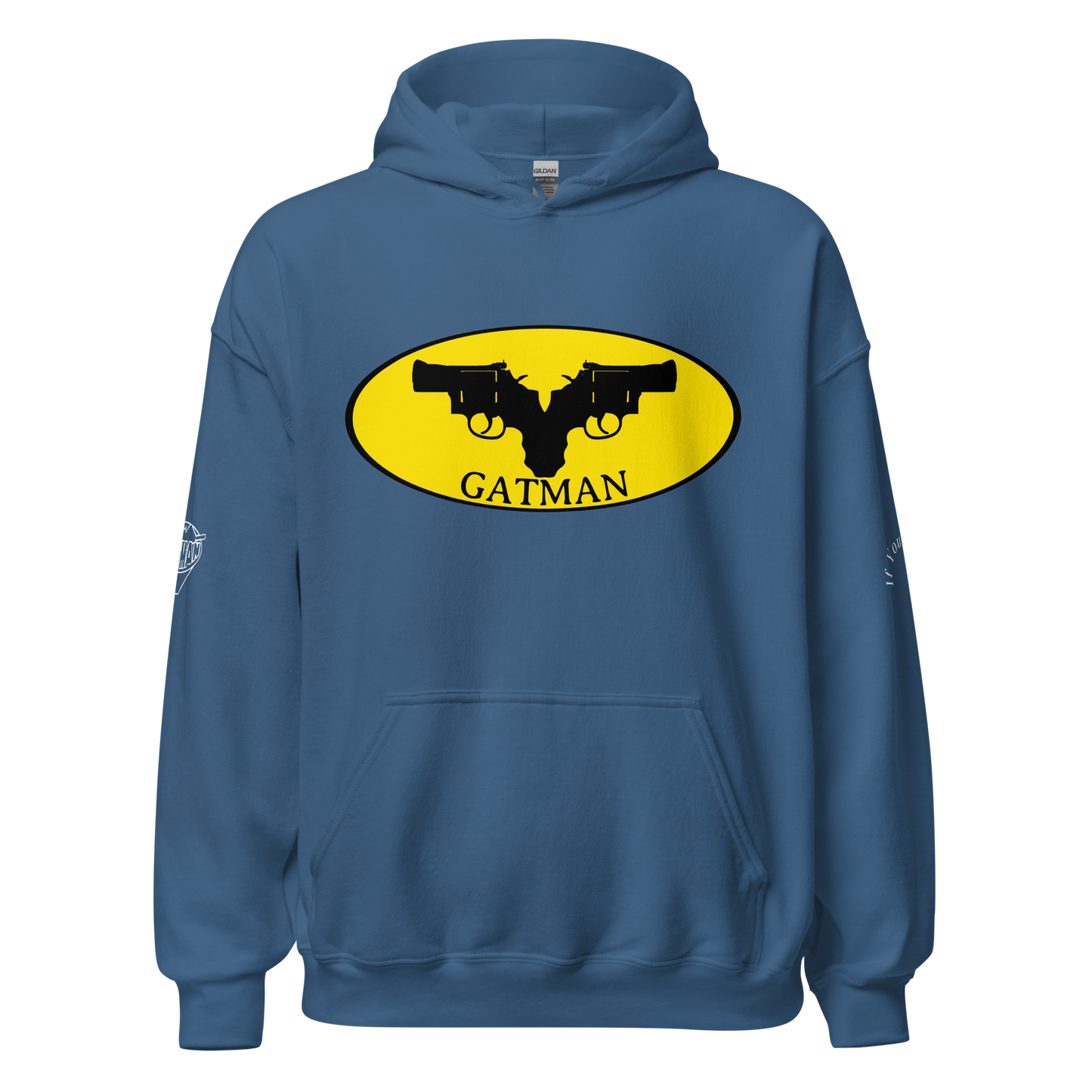 Iconic Gatman Logo Hoodie (Dark) Gildan Print