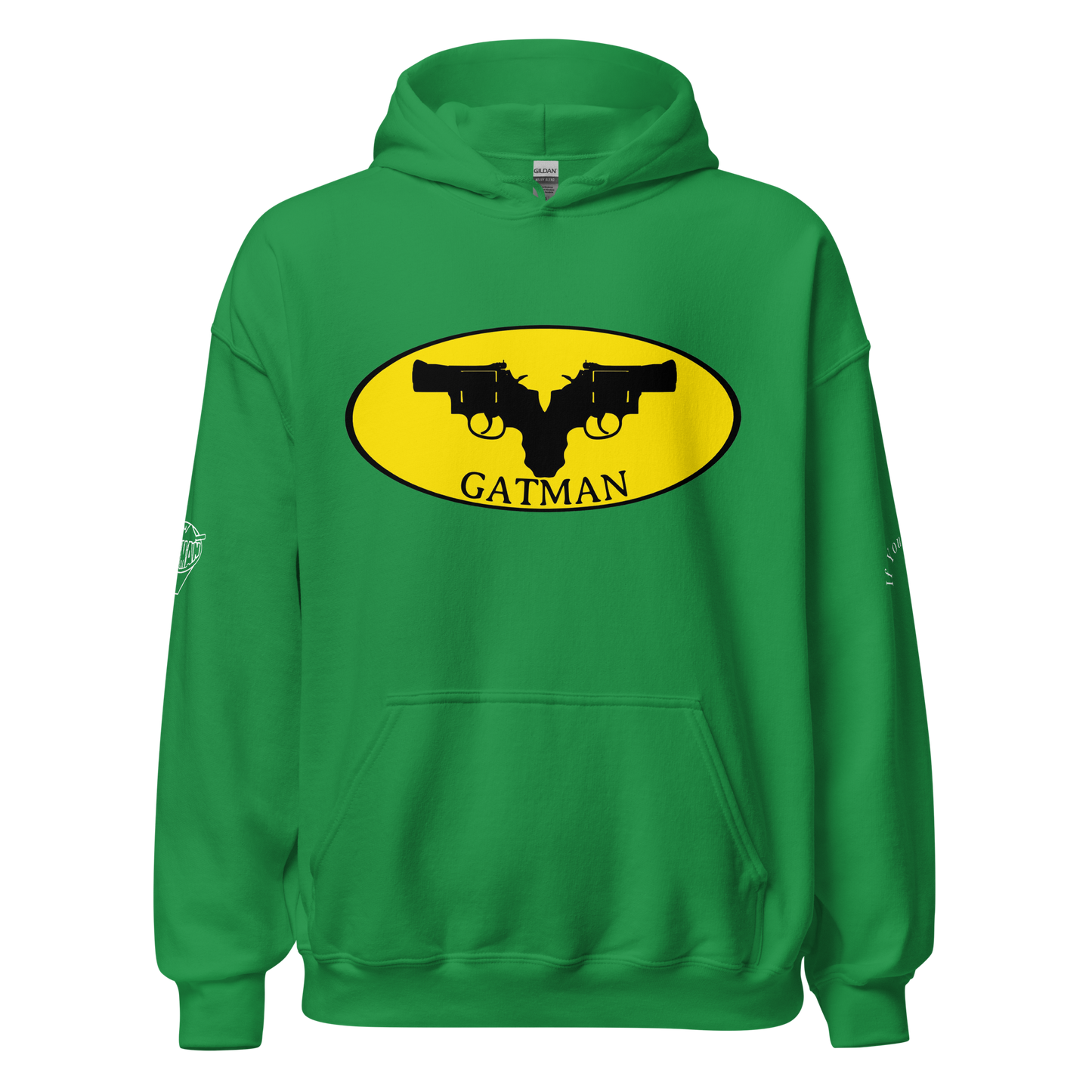 Iconic Gatman Logo Hoodie (Dark) Gildan Print