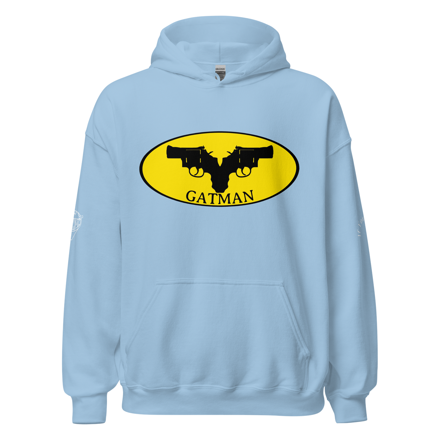 Iconic Gatman Logo Hoodie (Dark) Gildan Print