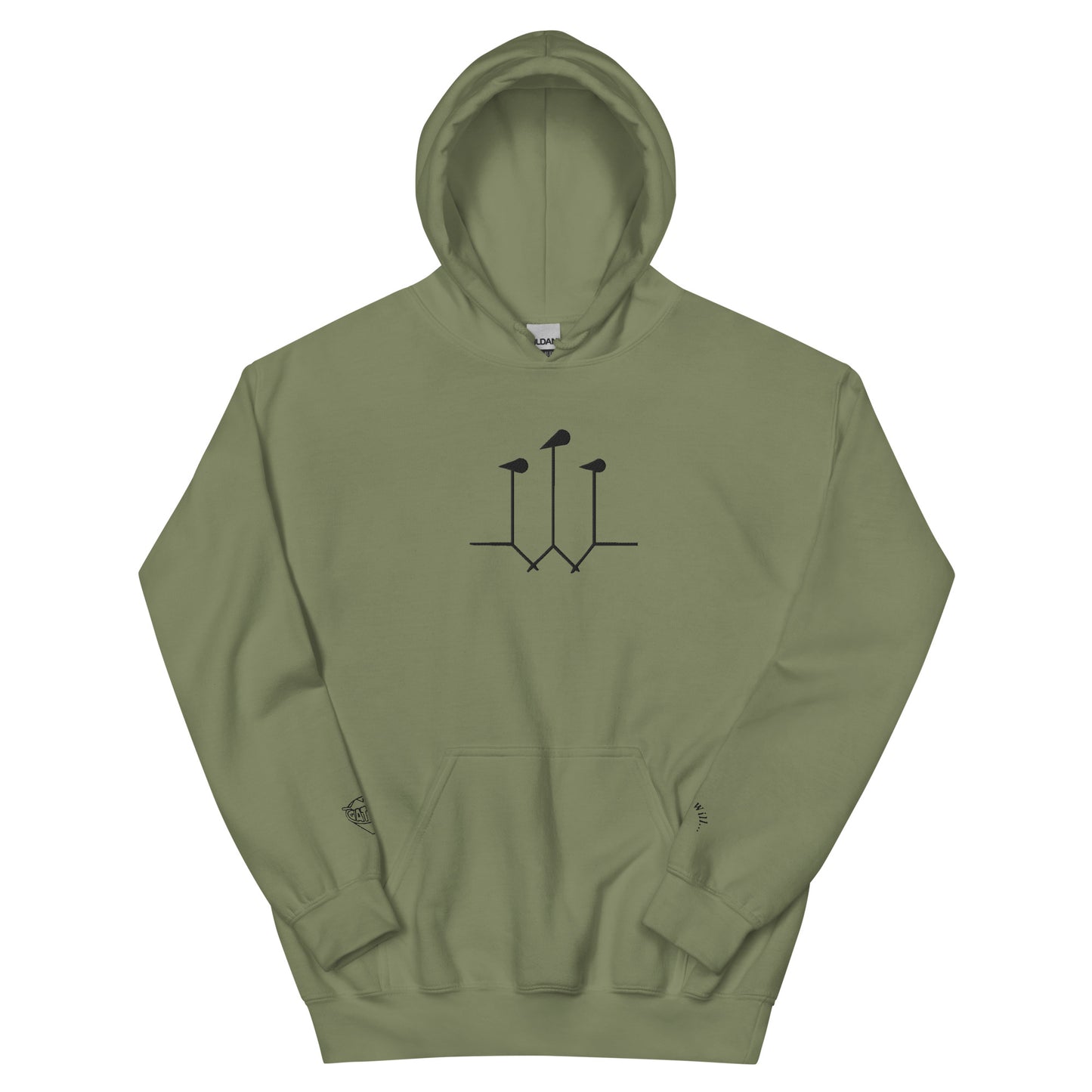 W-Mic Logo Embroidered Hoodie (Light) Gildan