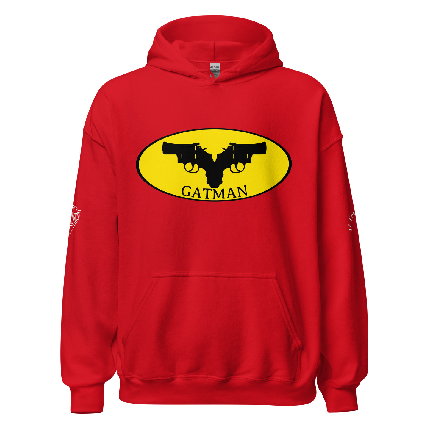 Iconic Gatman Logo Hoodie (Dark) Gildan Print