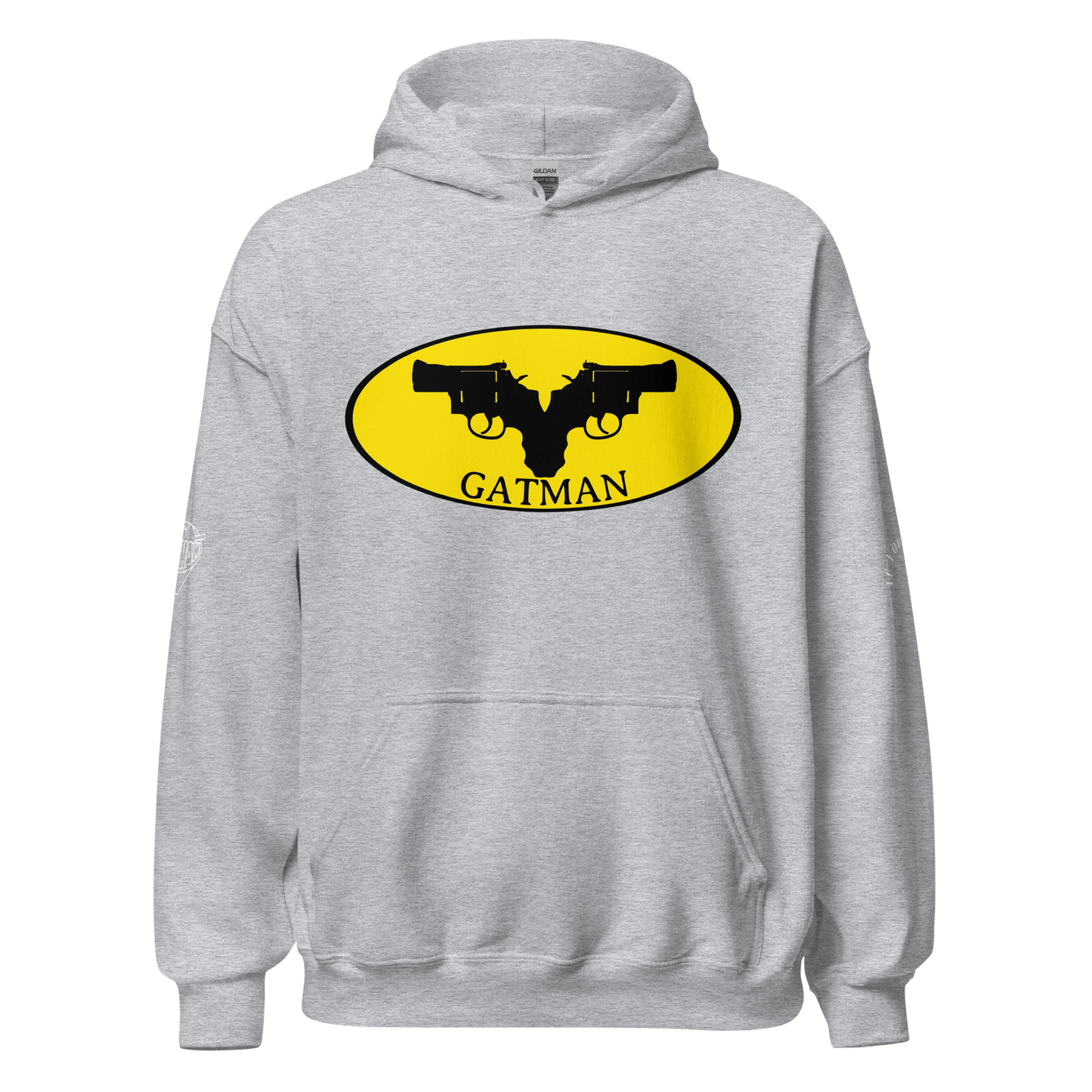 Iconic Gatman Logo Hoodie (Dark) Gildan Print