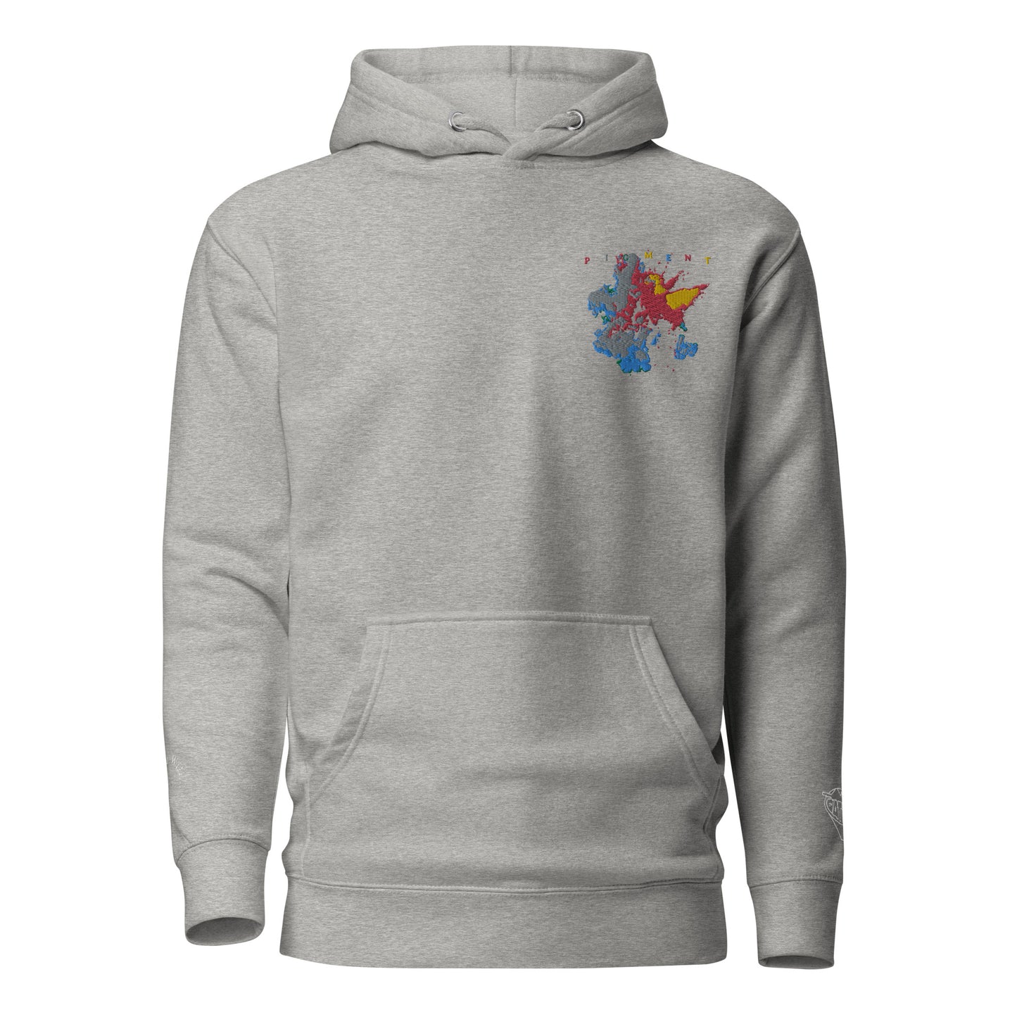 PIGMENT EMBROIDERED POCKET HOODIE (White Accents)