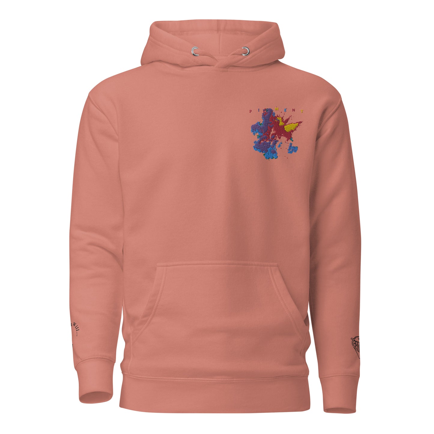 PIGMENT DS2 PURPLE EMBROIDERED POCKET HOODIE (Black Accents)