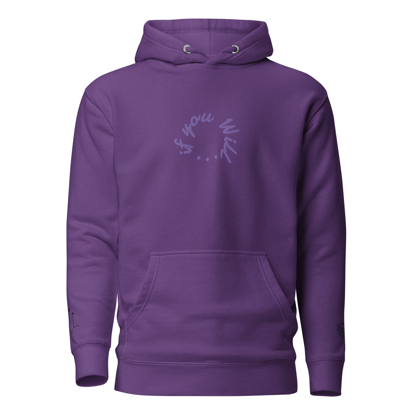 If You Will 360 Hoodie (Purple Text w/ Black Accents)