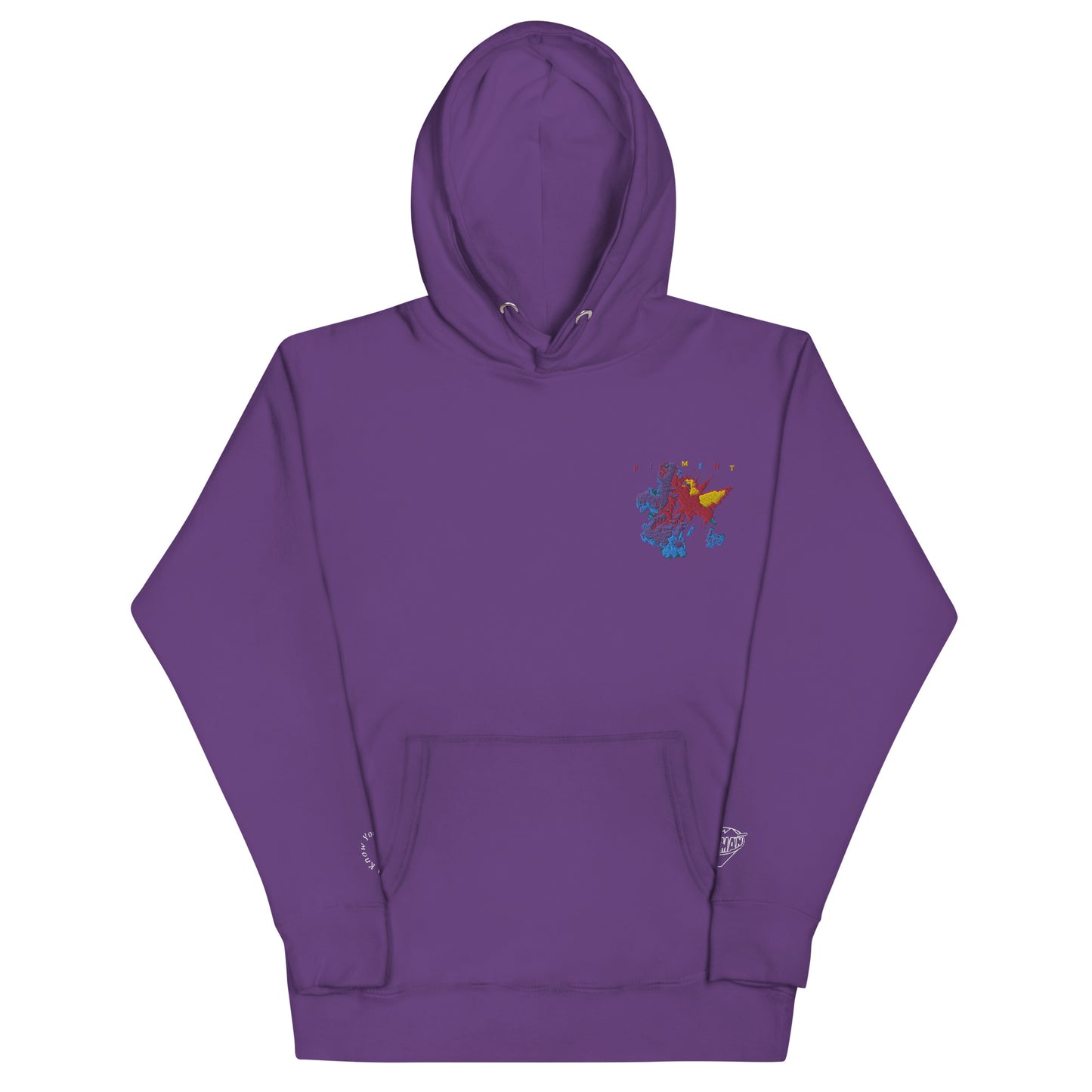 PIGMENT DS2 PURPLE EMBROIDERED POCKET HOODIE (White Accents)