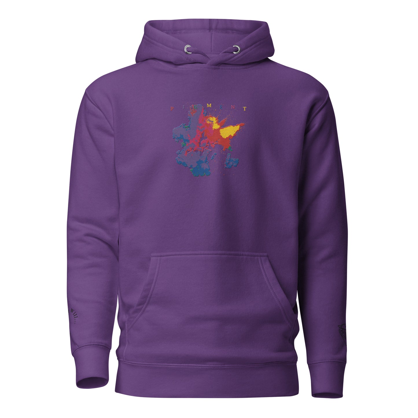 PIGMENT DS2 PURPLE EMBROIDERED  HOODIE (Black Accents)