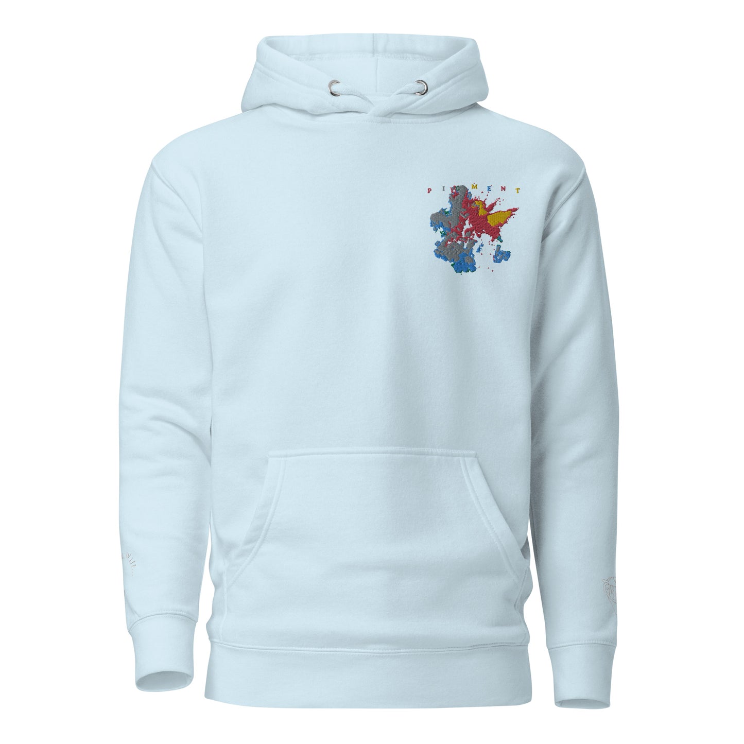 PIGMENT EMBROIDERED POCKET HOODIE (White Accents)